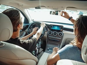 driving a car